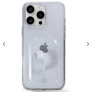 Clear Sparkle Silver iPhone 15 Pro Max Loopy Case